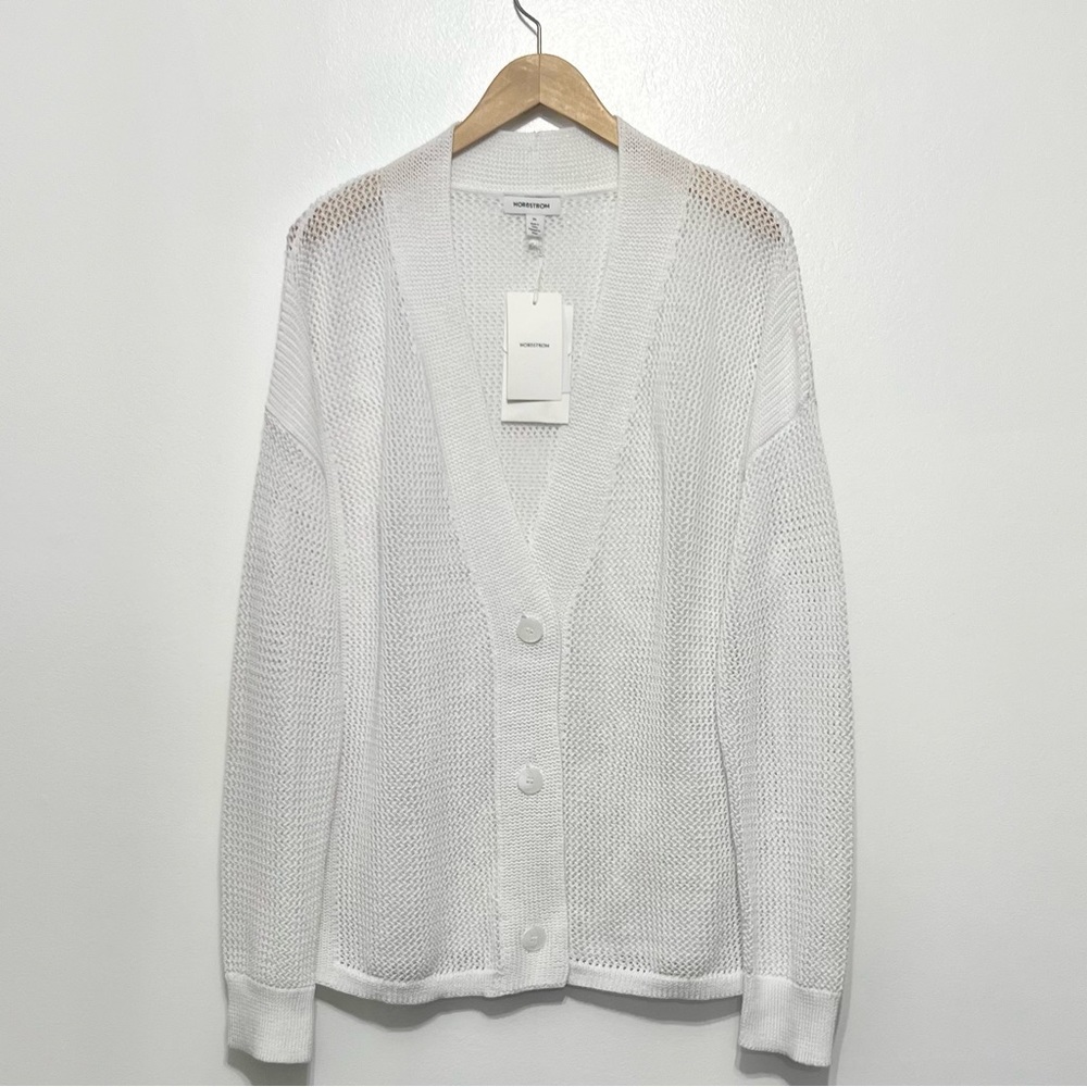 Nordstrom 100% Cotton Lightweight Button-up Cardigan